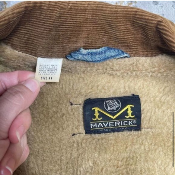 VINTAGE 1970 | Maverick Blue Bell Sherpa Denim Trucker Jacket Corduroy - Picture 10 of 15